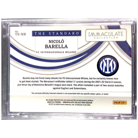 2022 Panini Immaculate The Standard #TS-NB Nicolo Barella /49 PSA 10 Inter Milan - Picture 8 of 8